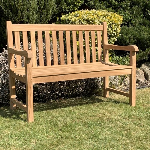 Teak garden bench straight - garden,