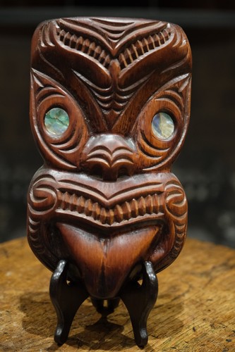 Vintage maori tiki wall plaque - vintage,