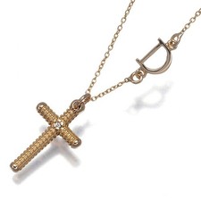 Auth DAMIANI Necklace Diamond Metropolitan Dream Cross 1P 18K 750 Rose Gold