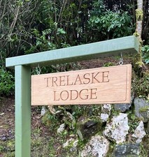 Oak House Name Sign With