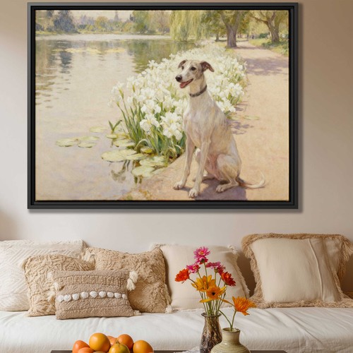 Oil painting dog whippet - oil,