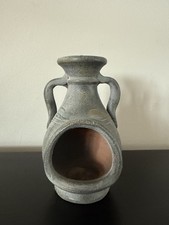 K’s Collections Chiminea Tealight Candle Holder Clay Floral, Tabletop 