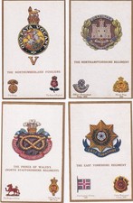GB POSTCARDS COLLECTION  1920, 48 different BRITISH, IRISH and SCOTTISH REGIMENT