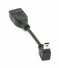 Mini 5 Pin USB Down-Angle Male To USB-A 2.0 Female Jack OTG Host Adapter Cable 