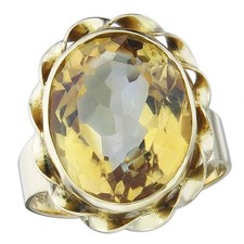 Citrine 750 Yellow Gold Ring