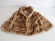 Seymour Kearney 1960s Mink Fur Jacket Brown Vintage Short Sleeve Women M