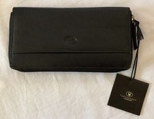 Lloyd Baker London Long Zip Around Soft Black Leather Purse / Wallet - NWT
