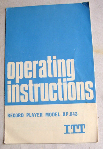 Operating intructions record - operating,