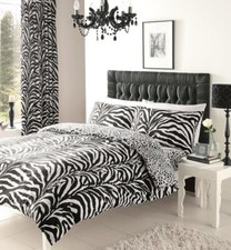 Zebra Skin Pattern Duvet Quilt Cover Set With Pillowcases Soft Bedding Sets GC