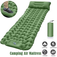 Inflatable Camping Mat Lightweight Sleeping Pillow Mattress Single Outdoor w/Bag