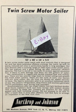 1962 Ad. Northrop and Johnson. Yachts. 53' Twin Screw Motor Sailer