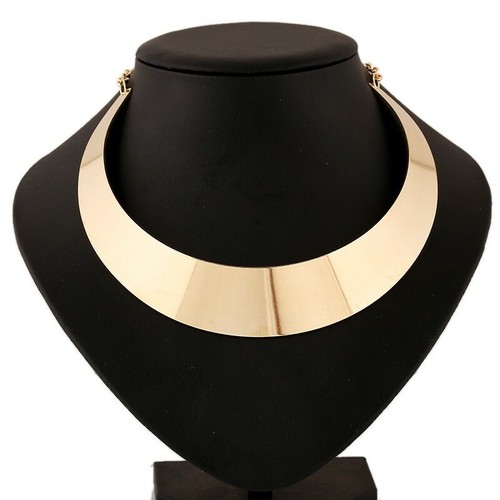 Gold choker necklace metal - necklace,