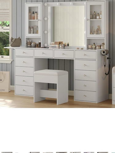 White dressing table - dressing,