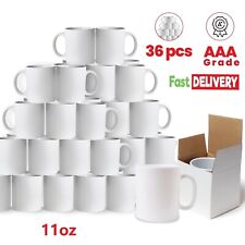Sublimation Mugs 11oz 36 White Large Handle Coated Heat Press +Gift Boxes