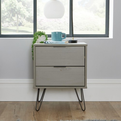 Grey bedside cabinet - grey, drawers