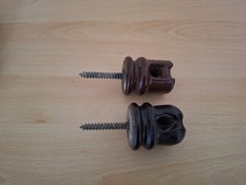 2 BROWN PORCELAIN / CERAMIC ELECTRICITY INSULATORS INDUSTRIAL DESIGN STEAMPUNK