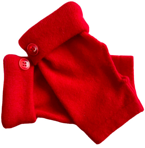 Fingerless gloves red 100 - fingerless, 100%