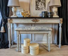 French style carved wooden console table distress finish, wooden. Many sizes.