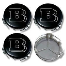 For Mercedes Brabus Alloy Wheel Centre Cap Hub Set of 4 Black 75mm Many Models 