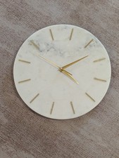 Maison de Bucks 30cm Marble Clock with 12 hour markers - silent movement