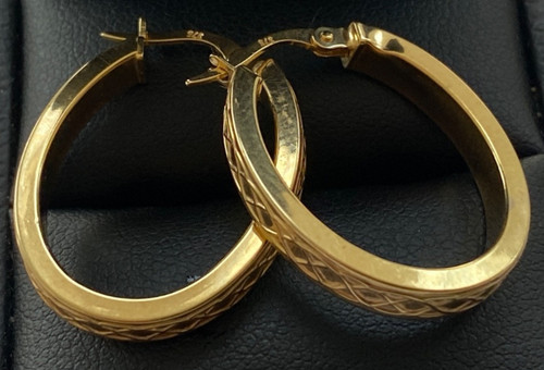 Superb 9ct gold - gold, creole