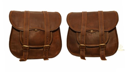 Leather saddle bags retro - saddle,