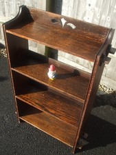 Antique Arts & Crafts oak bookcase, solid and attractive fast economy delivery