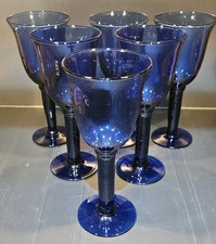 Handblown Cobalt Wine Glasses