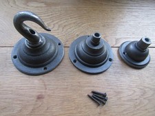 Cast iron ceiling rose Gland flange hook Vintage rustic plate light Victorian
