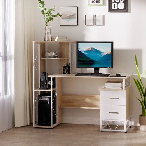 Large oak computer desk - oak,