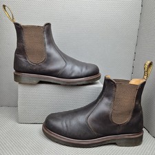 Dr Martens Chelsea Boots UK 7 Brown Crazy Horse Gaucho Soft Leather Docs 2976