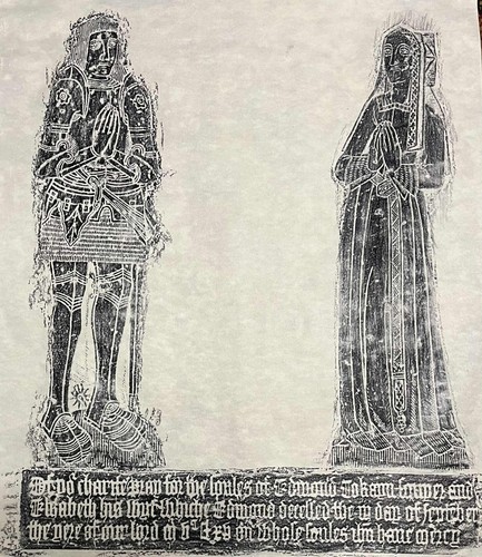 Brass rubbing large - brass, medieval