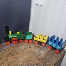 Vintage Wooden Toy Train Set