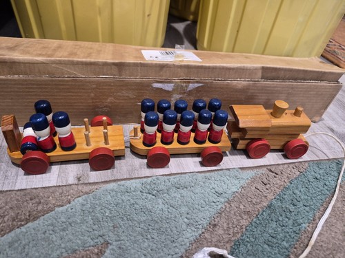 Vintage wooden toy train with - toy,