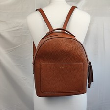 Fiorelli Anouk Womens Brown Tan Backpack Vegan Leather Logo Detail Adjustable