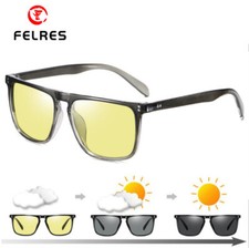 Men‘s Photochromic Polarized Sunglasses Night Vision Outdoor Driving Glasses New