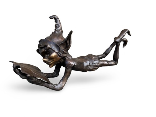 Bronze goblin garden elf - garden,