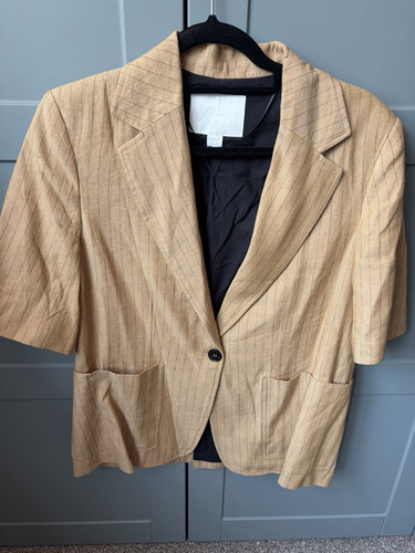 Zara beige pinstripe - beige, short