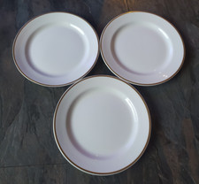 Set of 3 Wedgwood Dinner Plates – Classic White with Gold Trim – 9.75"
