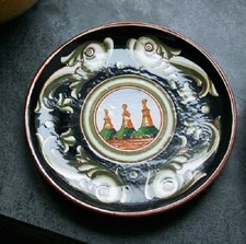 Pottery Majolica Plate with Fish 1927 Ercole Casali R.S. Marino Ø: 15 cm