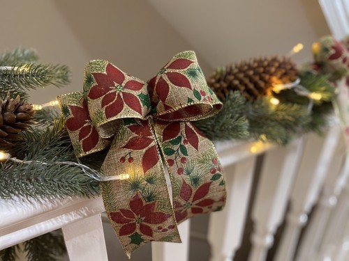 Christmas large bow wire - christmas, edged