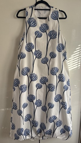 Zara maxi dress white navy - dress,