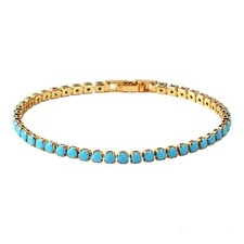 ZARD Turquoise Tennis Bracelet in 18K Gold Plate