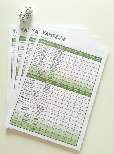 Yahtzee score sheets - , 384
