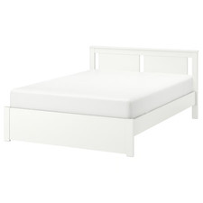 New IKEA SONGESAND Bed Frame White Standard Double Without Mattress Durable