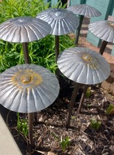 Solid Steel Garden Mushrooms