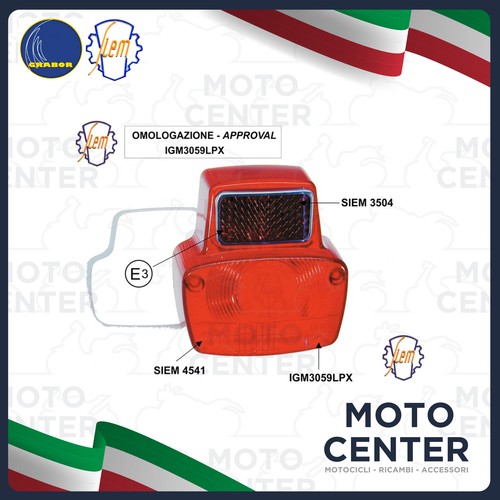 Glass taillight siem - siem, piaggio