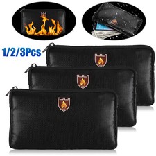Fireproof Document Bag 8.19"x 4.65" Waterproof Safe Cash Money Pouch Storage New