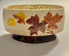 Vintage SylvaC Oval Vase Flower Trough No.4003 MCM Autumn Leaves Pattern 17cm W