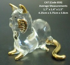 Glass CAT KITTEN Gold Clear